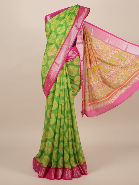 Pothys Green Solid Saree