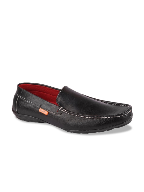FAUSTO Men Black Solid Casual Loafers