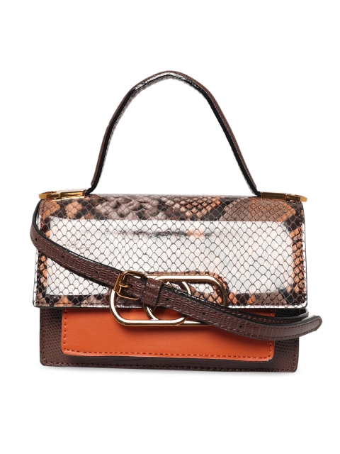 ALDO Orange & White Printed Handheld Bag