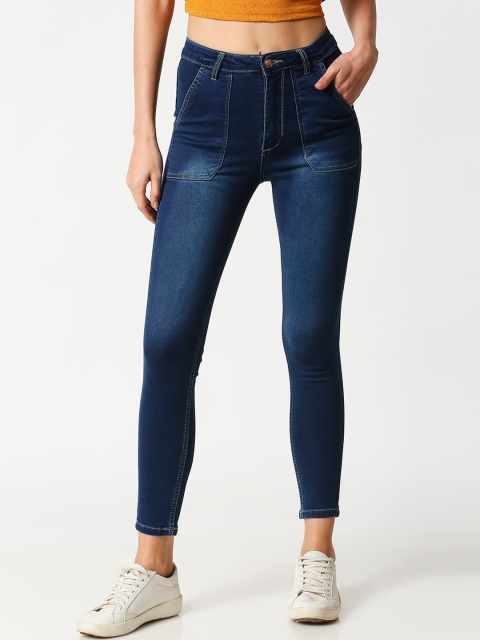 PURPLE WATER Women Blue Slim Fit High-Rise Clean Look Jeans