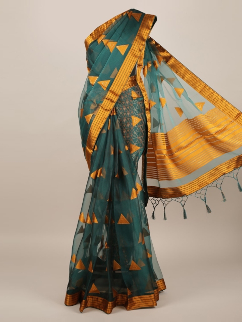Pothys Green Woven Design Tissue Saree