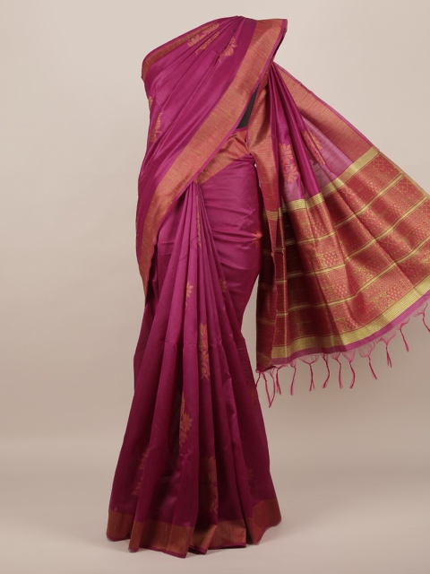 Pothys Purple Woven Design Jute Silk Saree