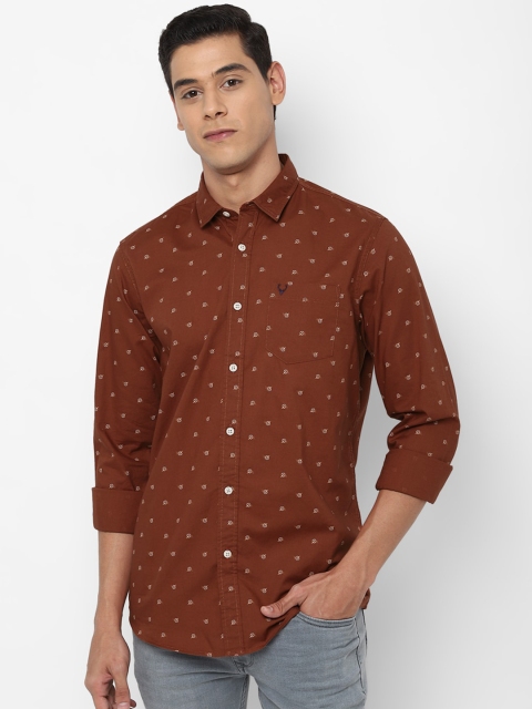 Solly Jeans Co. Men Brown Regular Fit Printed Casual Shirt
