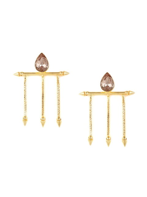 ZeroKaata Gold-Toned Contemporary Drop Earrings