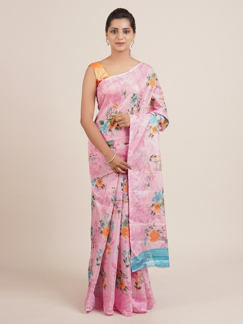 Pothys Pink Solid Saree
