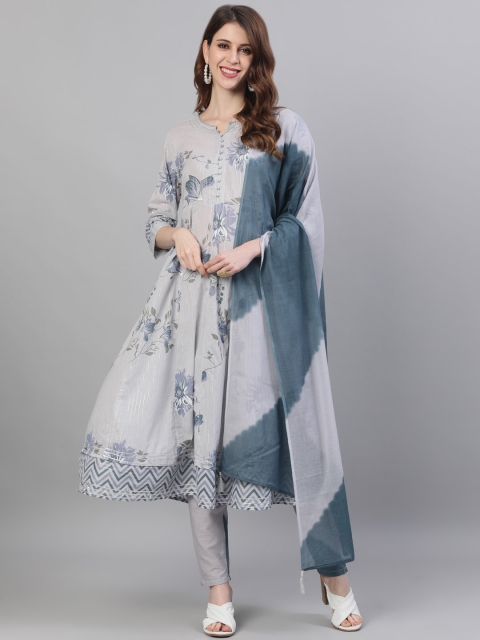 Ishin DESIGNER STUDIO Women Grey Floral Printed Layered Anarkali Pure Cotton Kurta Set
Ishin DESIGNER STUDIO Women Grey Floral Printed Layered Anarkali Pure Cotton Kurta Set