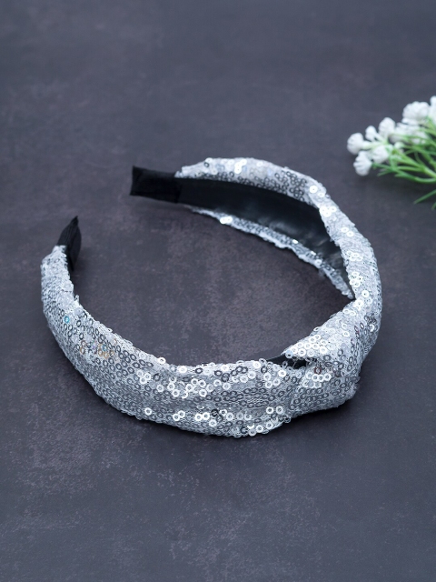 Golden Peacock Silver-Toned Embellished Hairband