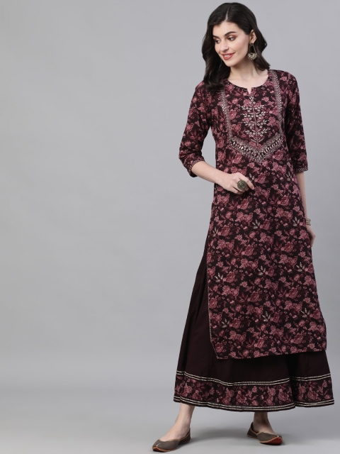 Ishin DESIGNER STUDIO Women Burgundy Ethnic Motifs Printed Regular Straight Keyhole Neck
Ishin DESIGNER STUDIO Women Burgundy Ethnic Motifs Printed Regular Straight Keyhole Neck