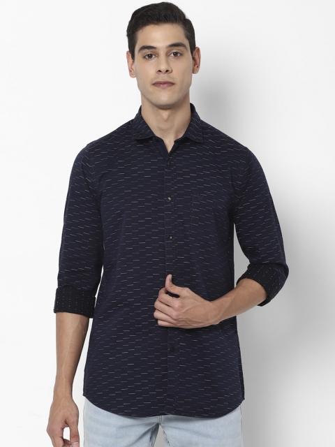 Allen Solly Men Navy Blue Slim Fit Printed Casual Shirt