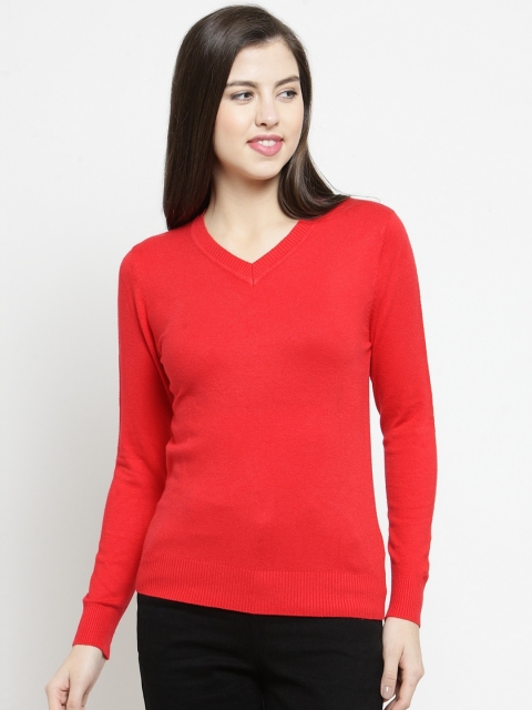 Global Republic Women Red Solid Pullover Sweater