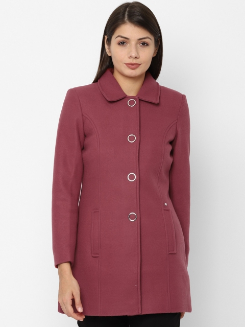 Allen Solly Woman Women Maroon Longline Tailored Jacket