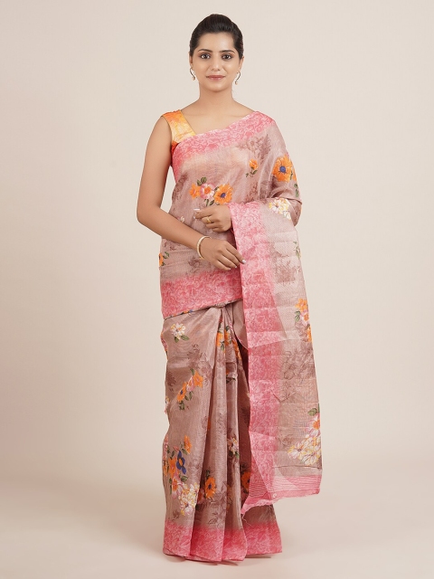 Pothys Pink Printed Pure Cotton Saree