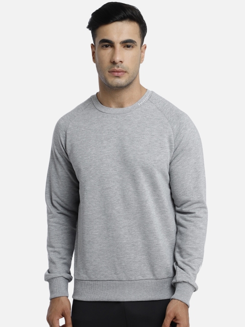hummel Men Grey Melange Solid Sweatshirt