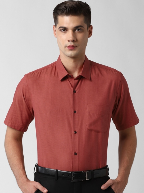 Peter England Men Brown Regular Fit Solid Formal Shirt