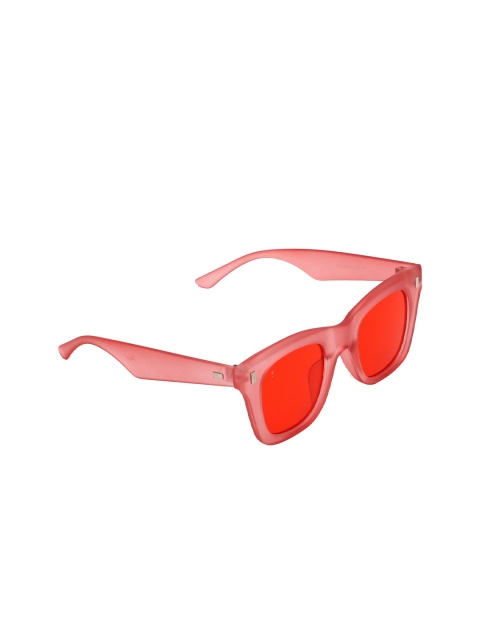 Floyd Unisex Red Lens & Pink Wayfarer Sunglasses with UV Protected Lens