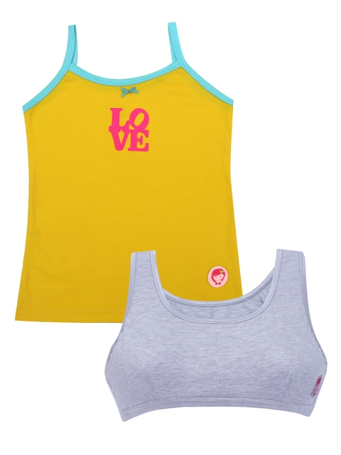 DChica Pack Of 2 Yellow & Grey Non-Wired Non Padded Workout Bra & Camisole DCCMAP6726
DChica Pack Of 2 Yellow & Grey Non-Wired Non Padded Workout Bra & Camisole DCCMAP6726