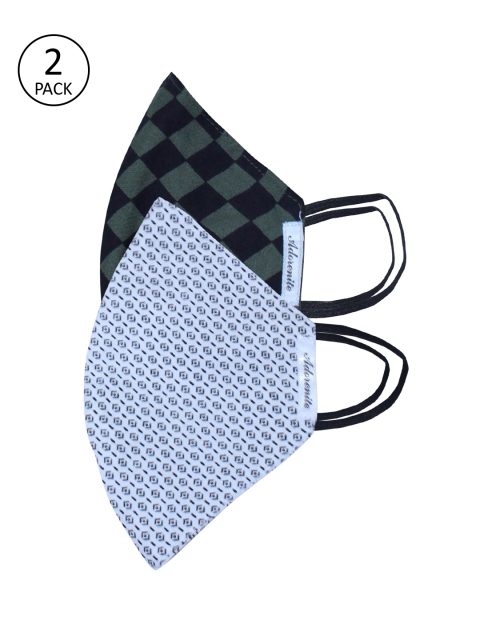 ADORENITE Unisex Pack Of 2 Printed 2-Ply Outdoor Mask, Black