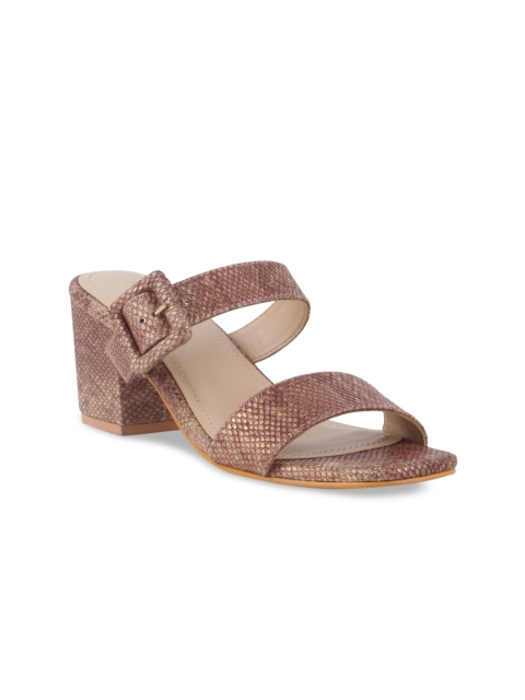 London Rag Women Bronze-Toned Printed Sandals