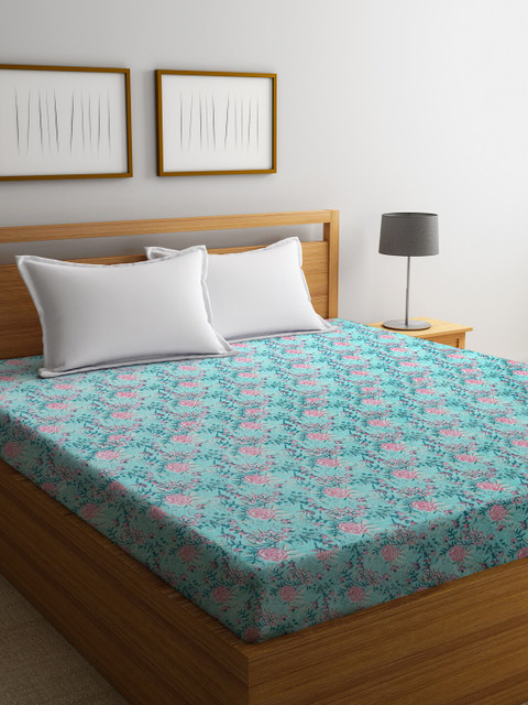 Rajasthan Decor Turquoise Blue & Pink Jaipuri Screen Printed Double Bed Mattress Protector
Rajasthan Decor Turquoise Blue & Pink Jaipuri Screen Printed Double Bed Mattress Protector