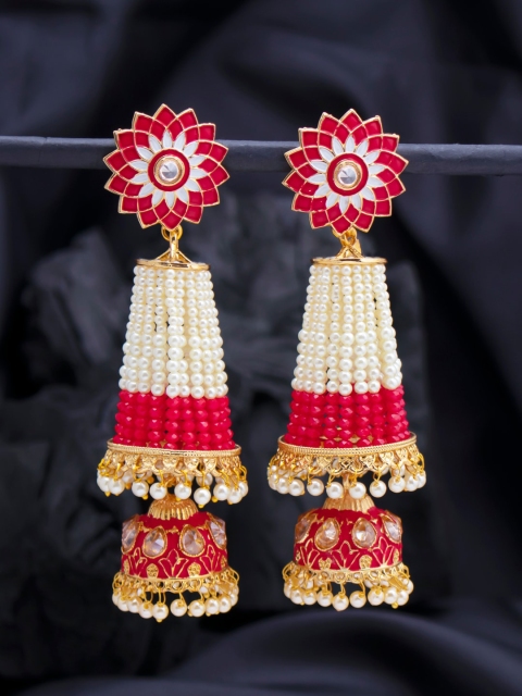 Sukkhi Pink Contemporary Jhumkas