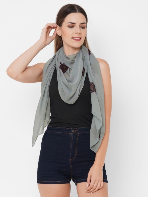 Get Wrapped Women Grey Embroidered