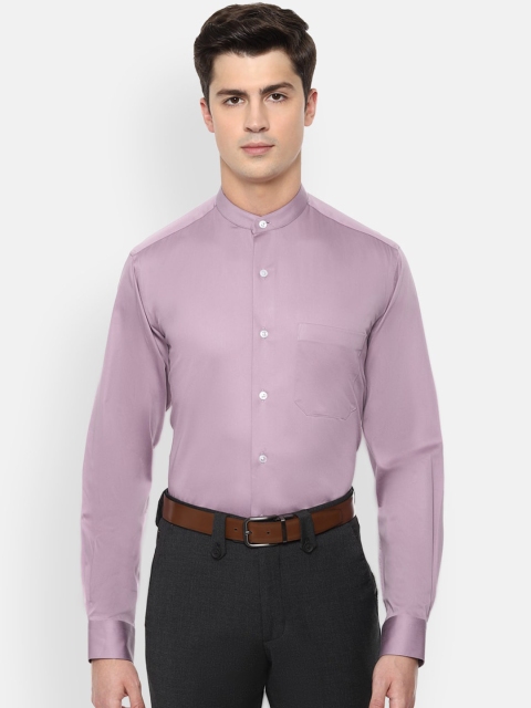 Louis Philippe Men Lavender Slim Fit Solid Casual Shirt
