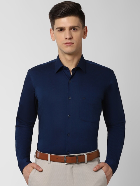 Peter England Men Navy Blue Regular Fit Solid Formal Shirt