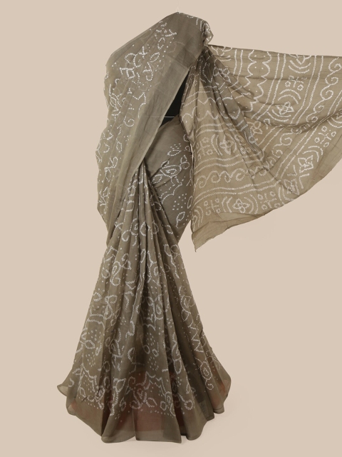 Pothys Grey Printed Cotton Blend Saree