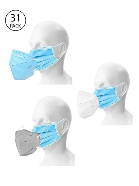 OOMPH Unisex Pack of 25 Disposable 3 Ply & 6 Reusable 5 Ply KN95/N95 Outdoor Masks, Blue
OOMPH Unisex Pack of 25 Disposable 3 Ply & 6 Reusable 5 Ply KN95/N95 Outdoor Masks, Blue