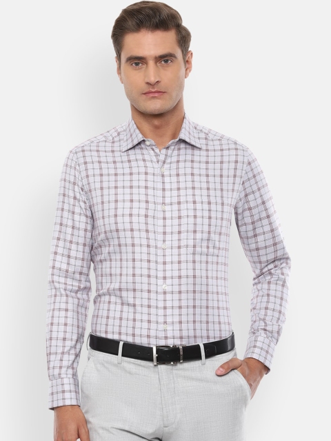 Louis Philippe Men Grey Regular Fit Checked Casual Shirt
