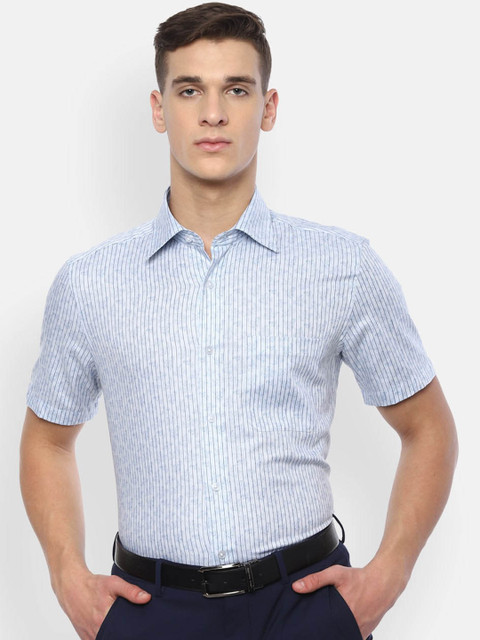 Louis Philippe Men Blue & Black Printed & Striped Pure Cotton Classic Fit Formal Shirt
Louis Philippe Men Blue & Black Printed & Striped Pure Cotton Classic Fit Formal Shirt