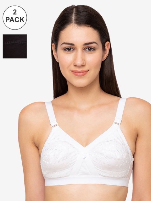 Juliet Pack of 2 Solid Non-Wired Non Padded Cotton Everyday Bra CHANDNI WHITEBLACK, White
Juliet Pack of 2 Solid Non-Wired Non Padded Cotton Everyday Bra CHANDNI WHITEBLACK, White