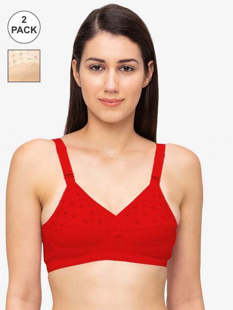 Juliet Pack Of 2 Red & Nude-Coloured Non-Wired Cotton Everyday Bras
Juliet Pack Of 2 Red & Nude-Coloured Non-Wired Cotton Everyday Bras