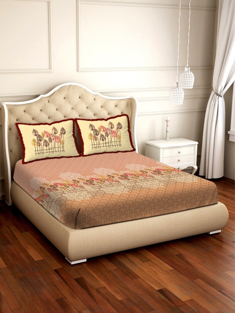 BELLA CASA Cream-Coloured & Orange Ethnic Motifs 300 TC Cotton 1 King Bedsheet with 2 Pillow Covers
BELLA CASA Cream-Coloured & Orange Ethnic Motifs 300 TC Cotton 1 King Bedsheet with 2 Pillow Covers