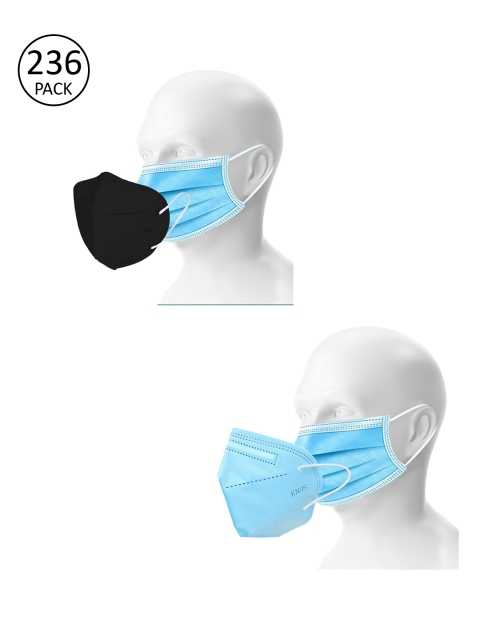OOMPH Unisex Pack of 200 Disposable 3 Ply & 36 Reusable 5 Ply KN95/N95 Outdoor Masks, Blue
OOMPH Unisex Pack of 200 Disposable 3 Ply & 36 Reusable 5 Ply KN95/N95 Outdoor Masks, Blue