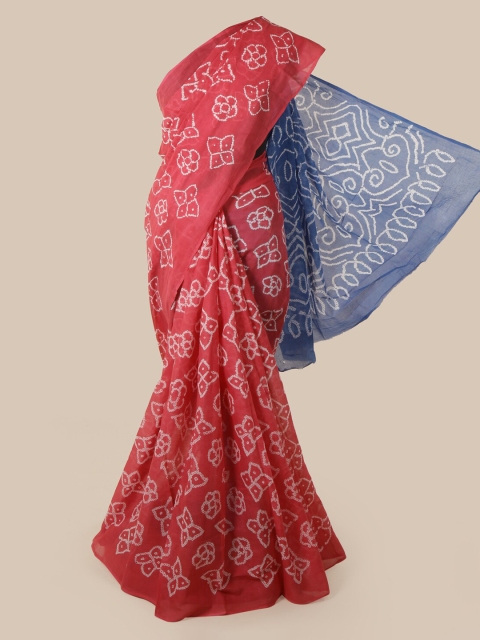 Pothys Pink Printed Cotton Blend Saree