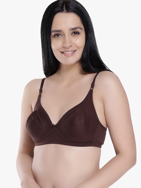 Anoma Brown Solid Non-Wired Non Padded Everyday Bra ANM06