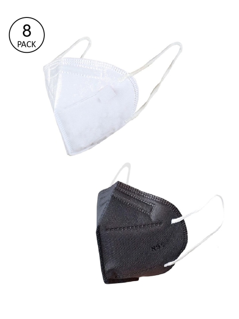 OOMPH Unisex Pack of 8 Black & White 5 Ply Reusable Outdoor KN95 / N95 Masks