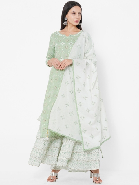 FASHOR Women Green Ethnic Motifs Printed Straight Mirror Work Kurta with Sharara & Dupatta
FASHOR Women Green Ethnic Motifs Printed Straight Mirror Work Kurta with Sharara & Dupatta