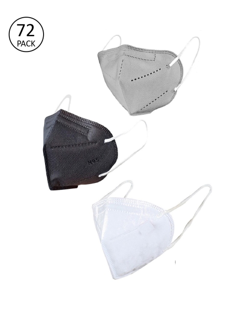 OOMPH Unisex Pack of 72 Black & White 5 Ply Reusable Outdoor KN95 / N95 Masks