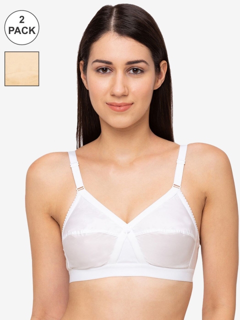 Juliet Pack Of 2 Nude-Coloured & White Solid Non-Wired Non Padded Cotton Everyday Bra
Juliet Pack Of 2 Nude-Coloured & White Solid Non-Wired Non Padded Cotton Everyday Bra