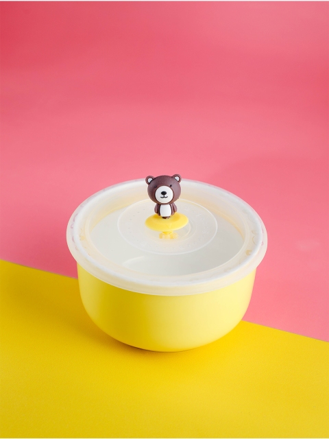 YOYOSO Yellow Set of 2 Storage Bowl with Designer Lid