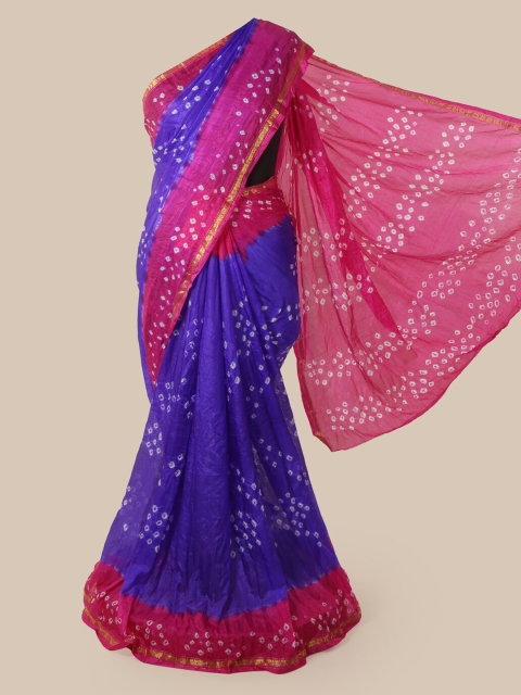 Pothys Blue & Pink Art Silk Dyed Saree