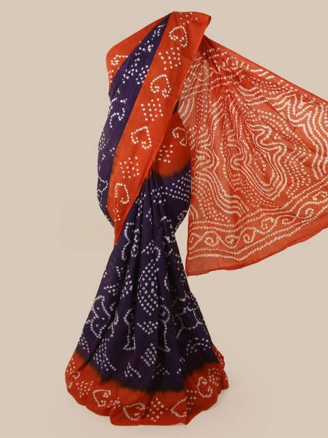 Pothys Purple Bandhani Printed Cotton Blend Saree