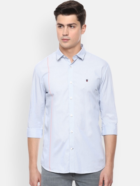 Louis Philippe Sport Men Blue Slim Fit Striped Pure Cotton Casual Shirt