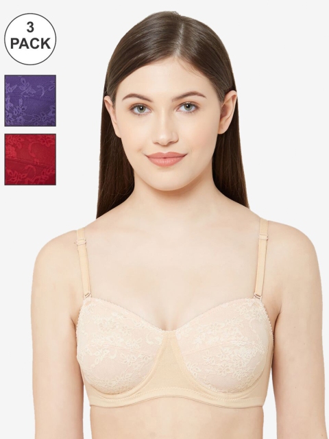 Juliet Pack of 3 Solid Underwired Non Padded T-shirt Bra COOL PURPLESKINMAROON, Purple
Juliet Pack of 3 Solid Underwired Non Padded T-shirt Bra COOL PURPLESKINMAROON, Purple