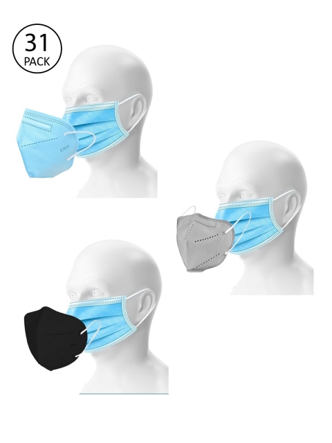 OOMPH Unisex Pack of 25 Disposable 3 Ply & 6 Reusable 5 Ply KN95/N95 Outdoor Masks, Blue
OOMPH Unisex Pack of 25 Disposable 3 Ply & 6 Reusable 5 Ply KN95/N95 Outdoor Masks, Blue