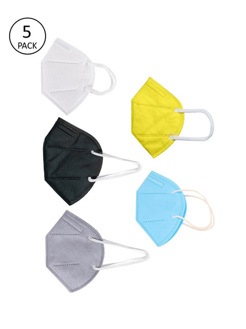 OOMPH Unisex Pack Of 5 Solid 5-Ply Reusable Anti-Pollution 200 GSM KN95 Masks, Yellow
OOMPH Unisex Pack Of 5 Solid 5-Ply Reusable Anti-Pollution 200 GSM KN95 Masks, Yellow