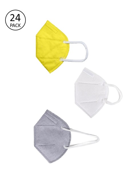 OOMPH Unisex Pack Of 24 Solid 5-Ply Reusable Anti-Pollution 200 GSM KN95 Face Masks, Yellow
OOMPH Unisex Pack Of 24 Solid 5-Ply Reusable Anti-Pollution 200 GSM KN95 Face Masks, Yellow