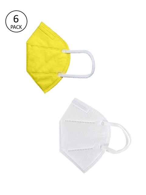 OOMPH Unisex Pack Of 6 Solid 5-Ply Reusable Anti-Pollution 200 GSM KN95 Face Masks, Yellow
OOMPH Unisex Pack Of 6 Solid 5-Ply Reusable Anti-Pollution 200 GSM KN95 Face Masks, Yellow